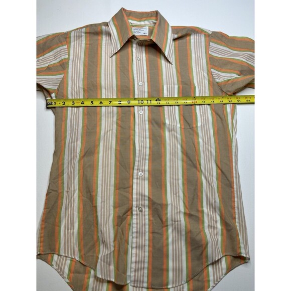 Vintage Men’s Career Club Striped Button Down Shirt Size Medium 15-15.5 Collar - Picture 4 of 5
